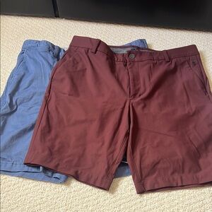 George Men's Burgundy and Blue Shorts